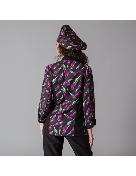 CHAQUETA COCINA UNISEX MICROFIBRA BERENJ GARYS