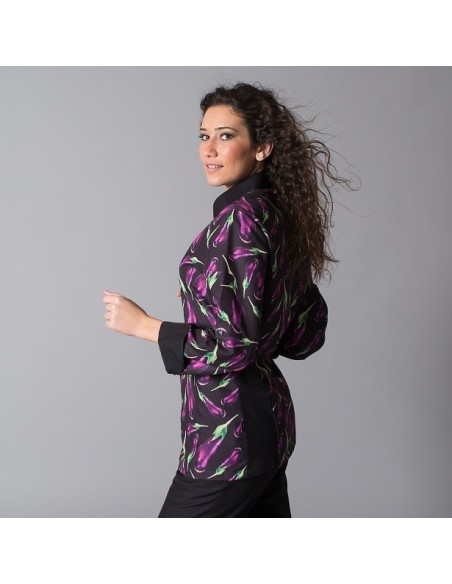 CHAQUETA COCINA UNISEX MICROFIBRA BERENJ GARYS