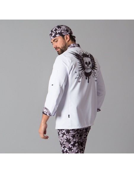 CHAQUETA COCINA UNISEX MICROFIBRA MILITA GARYS