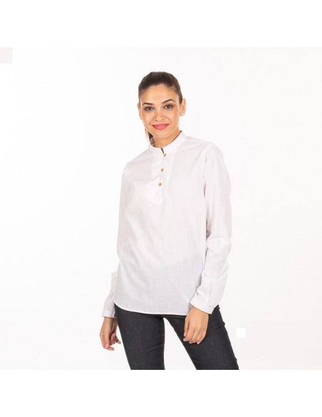 CAMISA CAMARERA FALSO LINO FLORA GARYS