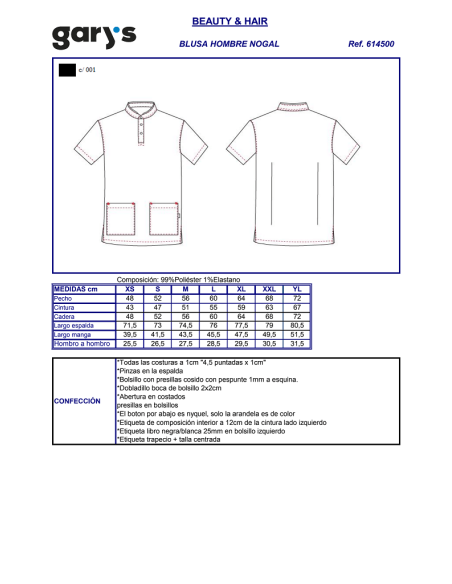 CASACA PELUQUERO NOGAL GARYS