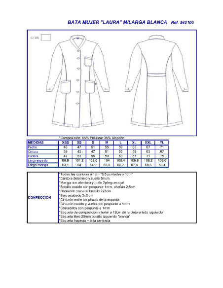 BATA SANITARIA MUJER LAURA GARYS