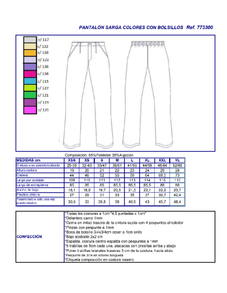 PANTALON  SARGA COLORES 773300 GARYS