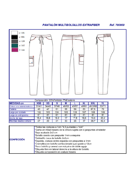 PANTALON SANITARIO BIELASTICO 702900 GARYS