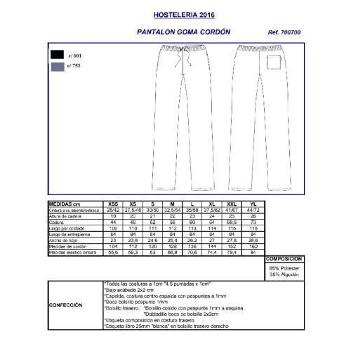 PANTALON COCINERO 7007 GARYS 2
