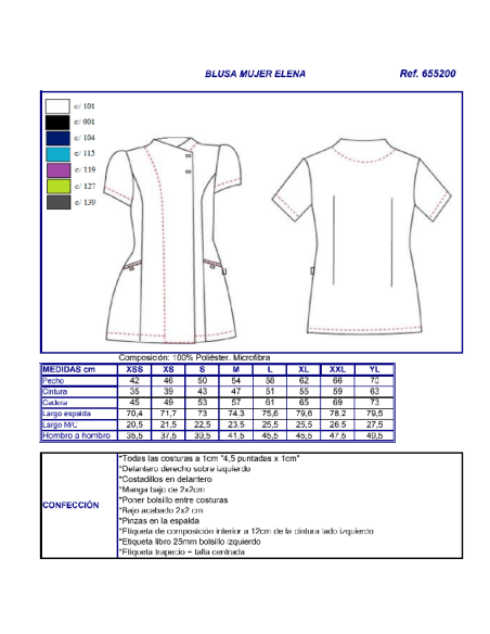 CASACA SANITARIA MICROFIBRA ELENA GARYS