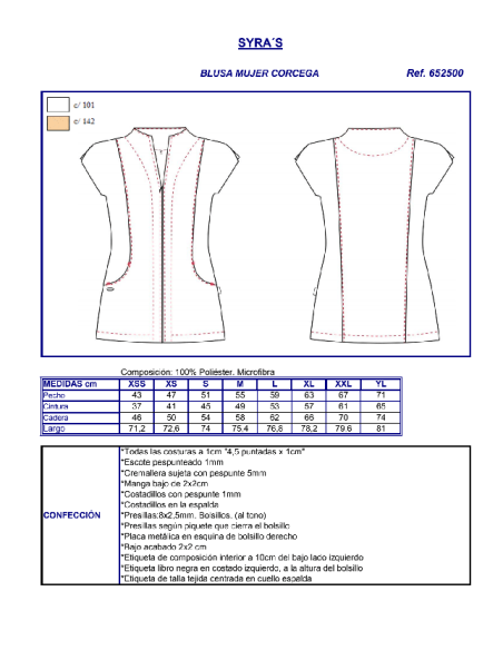 CASACA SANITARIA MICROFIBRA CORCEGA GARYS