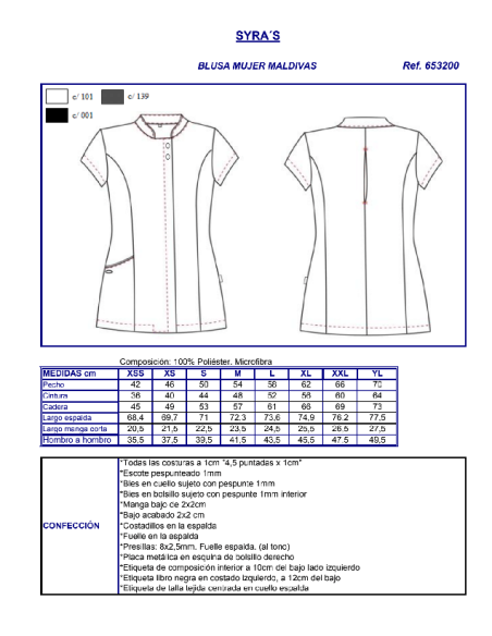 CASACA SANITARIA MICROFIBRA MALDIVAS GARYS