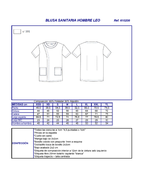 CASACA SANITARIA LEO GARYS