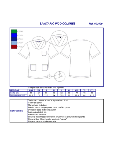 CONJUNTO SANITARIO UNISEX 8430 GARYS