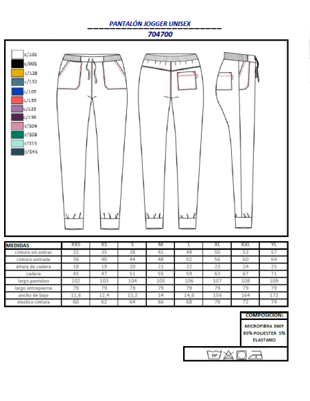 PANTALON SANITARIO MICROFIBRA JOGGER GARYS