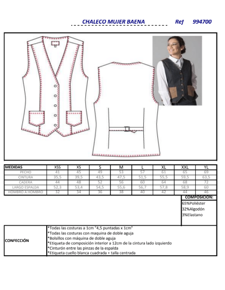 CHALECO CAMARERA BAENA GARYS