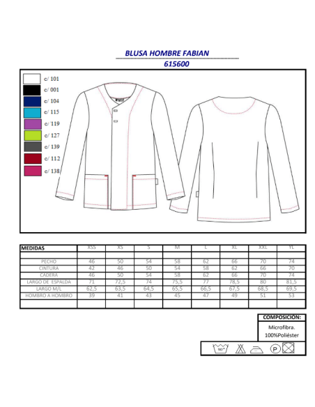 CASACA SANITARIA MICROFIBRA FABIAN GARYS