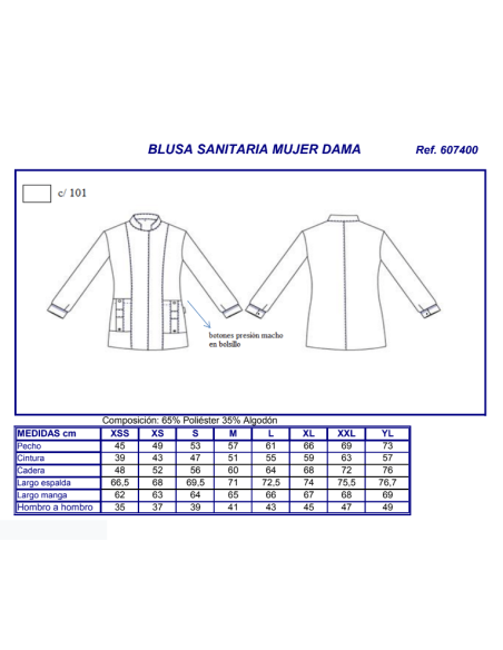 CASACA SANITARIA DAMA GARYS