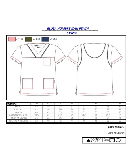 CASACA SANITARIA IZAN PEACH GARYS