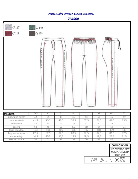 PANTALON SANITARIO ELASTICO 704600 GARYS