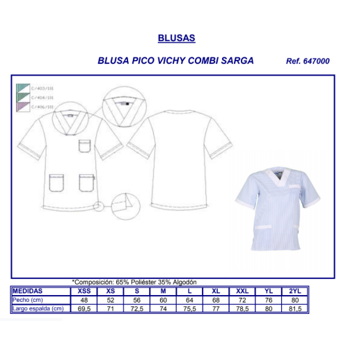 CASACA SANITARIA RAYAS 6470 GARYS 2