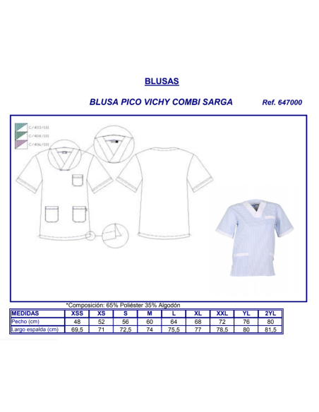 CASACA SANITARIA RAYAS 6470 GARYS