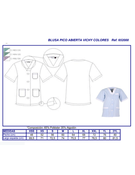 CASACA SANITARIA RAYAS 6520 GARYS