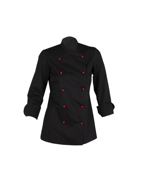 CHAQUETA COCINA MUJER NIZA NEGRA GARYS