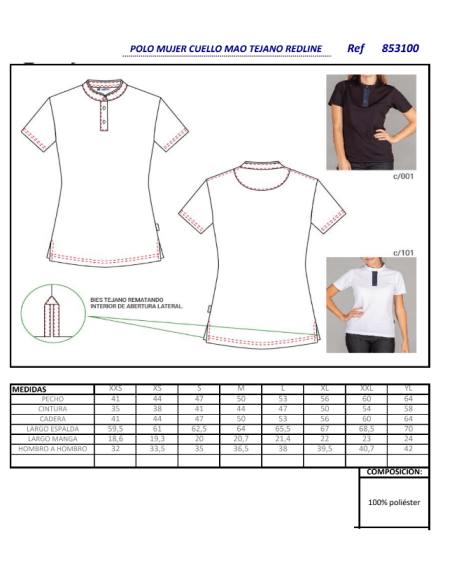 POLO COOLMAX MUJER CUELLO MAO 8531 GARYS