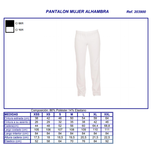 PANTALON MUJER GOMA EN CINTURA ALHAMBRA GARYS 2