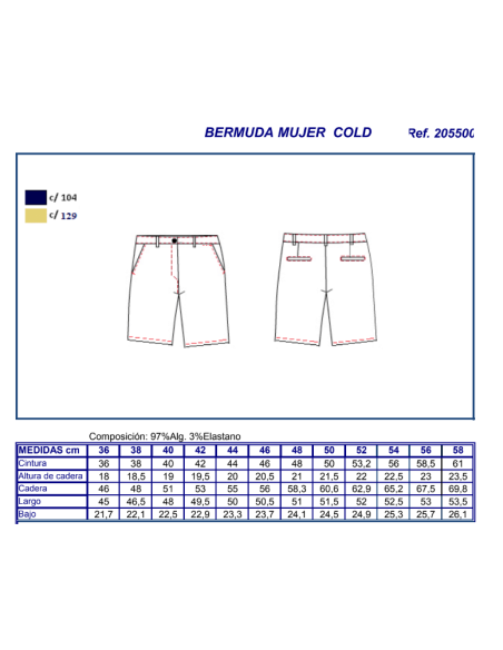 BERMUDA MUJER COLD GARYS