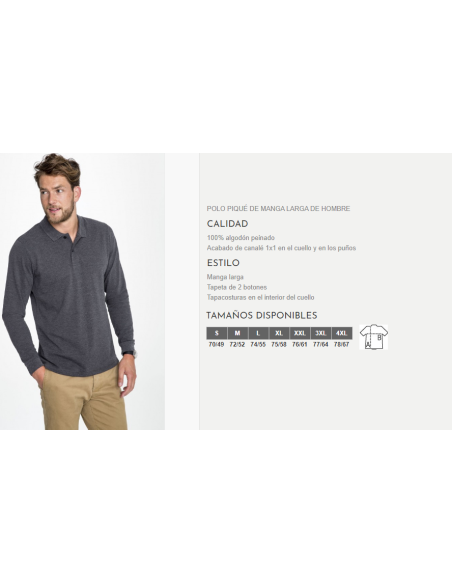 POLO PERFECT MEN MANGA LARGA SOLS