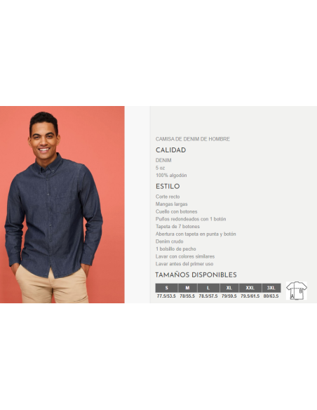 CAMISA BARRY MEN DENIM SOLS