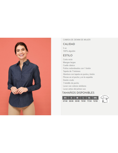 CAMISA BARRY WOMEN DENIM SOLS