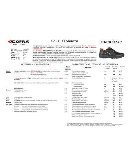 ZAPATO BENCH S3S CI FO SR  METAL FREE COFRA