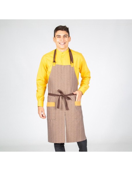 DELANTAL PETO CHOCOLATE TIRA DOS COLORES GARYS