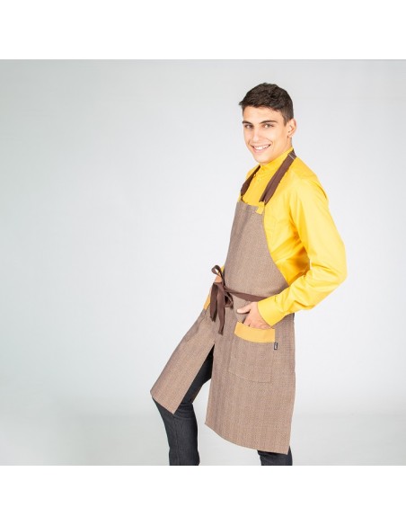 DELANTAL PETO CHOCOLATE TIRA DOS COLORES GARYS