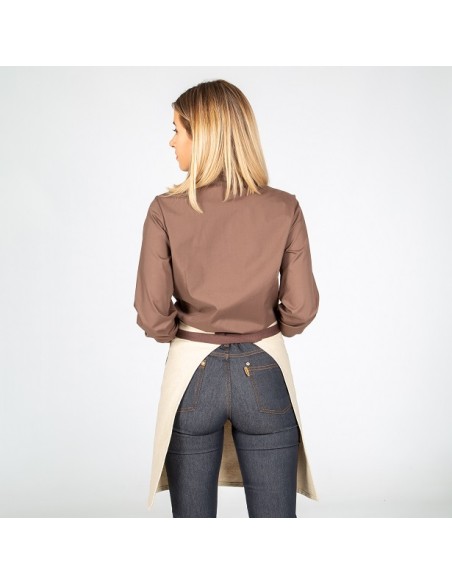 DELANTAL CORTO BEIGE COMBI ESPIGA 100013 GARYS