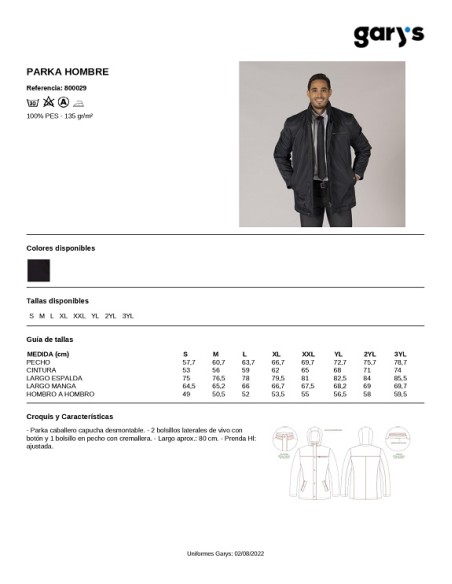 PARKA HOMBRE 800029 GARYS