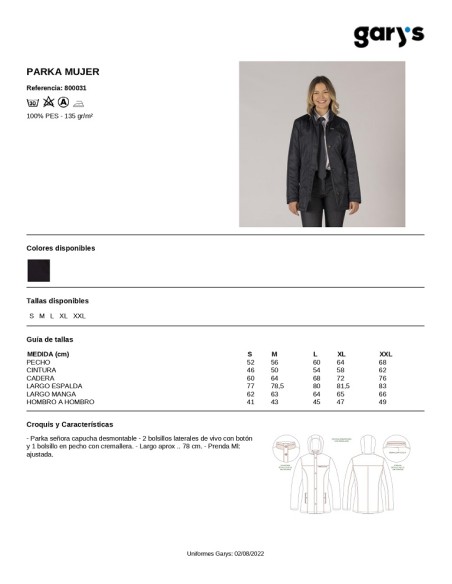 PARKA MUJER 800031 GARYS