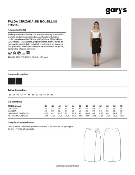 FALDA CRUZADA 150003  GARYS