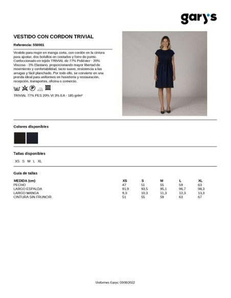 VESTIDO CON CORDON 550001 GARYS