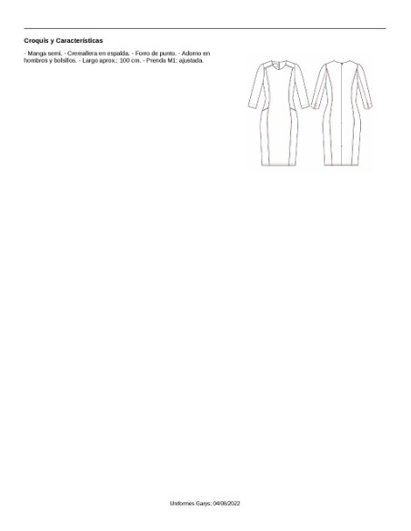 VESTIDO VAQUERO ELASTICO 550004 GARYS