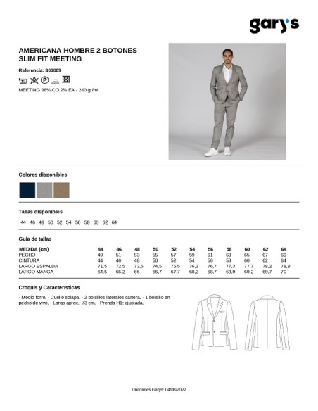 AMERICANA HOMBRE SLIM FIT MEETING GARYS