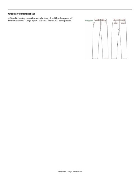 PANTALON HOMBRE MEETING 700008 GARYS