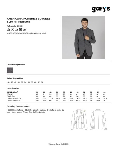 AMERICANA HOMBRE SLIM FIT KNITSUIT GARYS