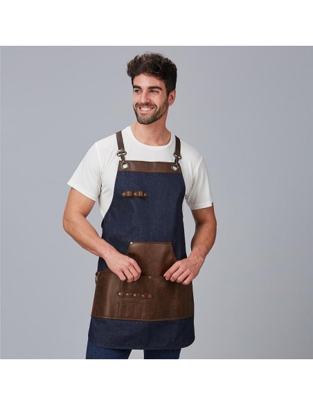 DELANTAL PETO VAQUERO Y PIEL 100004 GARYS