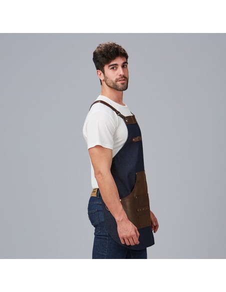 DELANTAL PETO VAQUERO Y PIEL 100004 GARYS