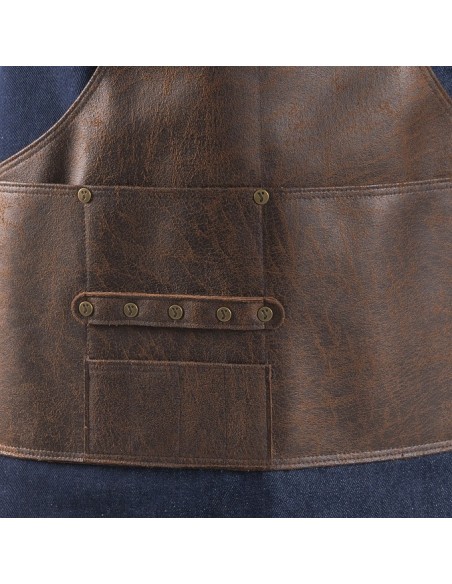 DELANTAL PETO VAQUERO Y PIEL 100004 GARYS