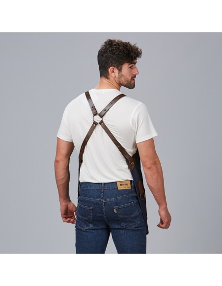 DELANTAL PETO VAQUERO Y PIEL 100004 GARYS