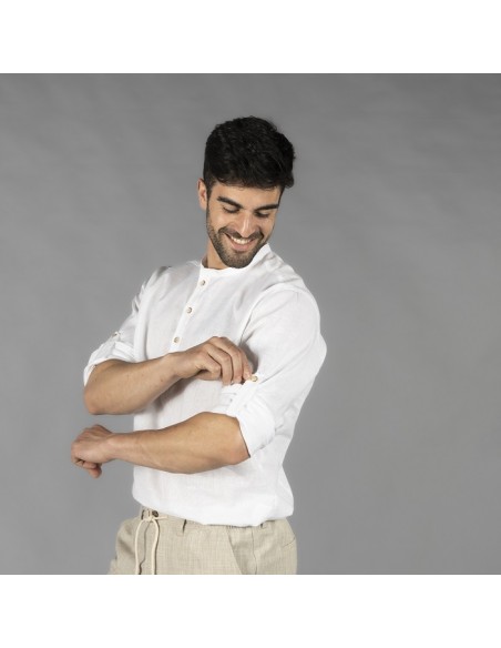 CAMISA HOMBRE LINO ALGODON TIWI GARYS