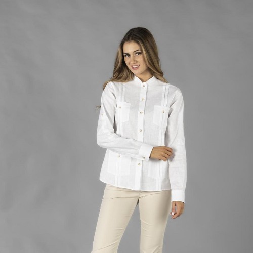 GUAYABERA MUJER CUELLO MAO ISABELA GARYS