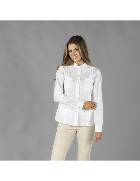 GUAYABERA MUJER CUELLO MAO ISABELA GARYS