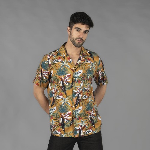 CAMISA HOMBRE CUELLO SOLAPA HAWAI GARYS